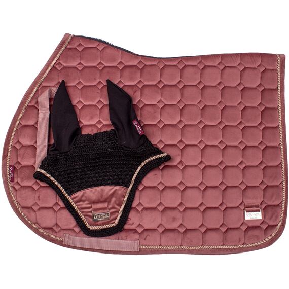 Podsedlová dečka KENTAUR  Samet s náušníky, všestranná, starorůžová