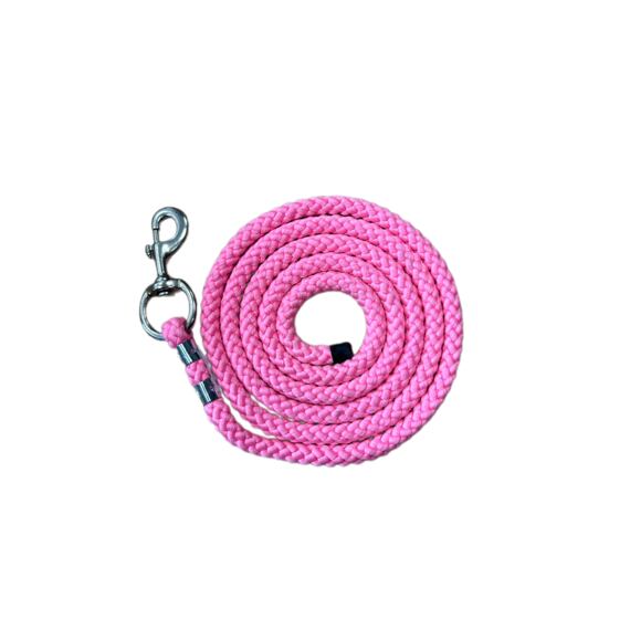 Vodítko KENTAUR pletené s niklovou karabinou, růžová