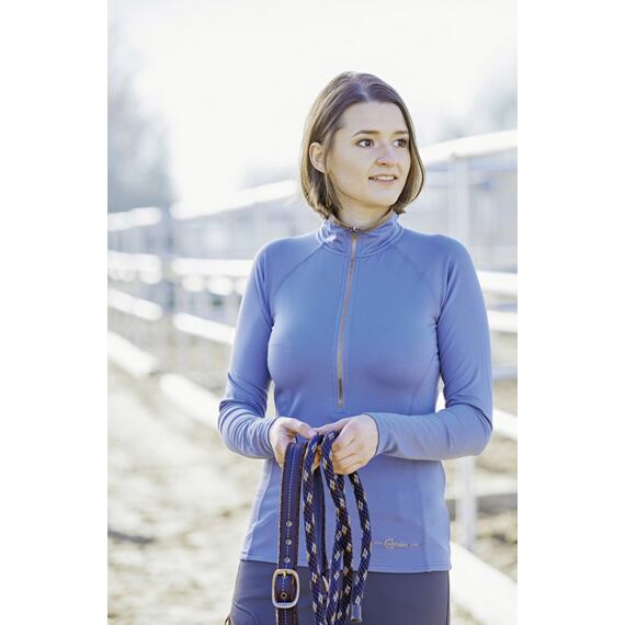 Funkční tričko s polovičním zipem Bianca, modrá, vel. XXL