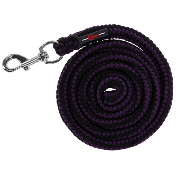 Vodítko Hippo s klasickou karabinou 200cm, Fialová / černá