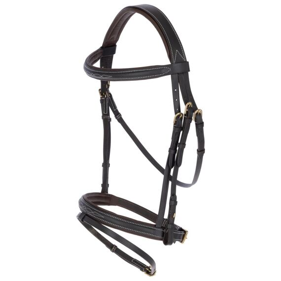 Uzdečka kožená Covalliero Classic, hnědá, vel. Pony