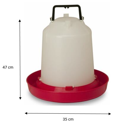 Klobouková bajonetová napáječka pro drůbež s držadlem a zátkou 15 l