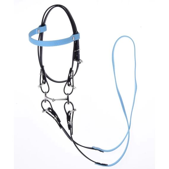Uzdečka bez nánosníku pro hobby horse LarDen, sv.modrá čelenka,vel. S