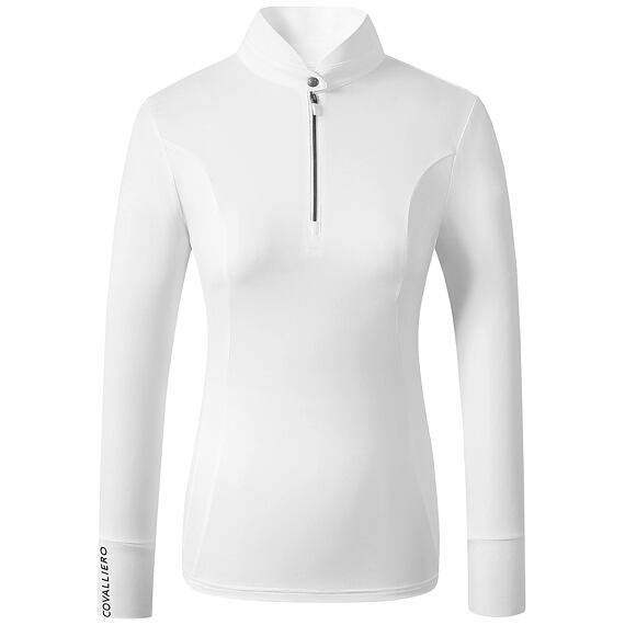 Závodní triko, dlouhý rukáv Covalliero Competition S/S 2025 dámské, bílá