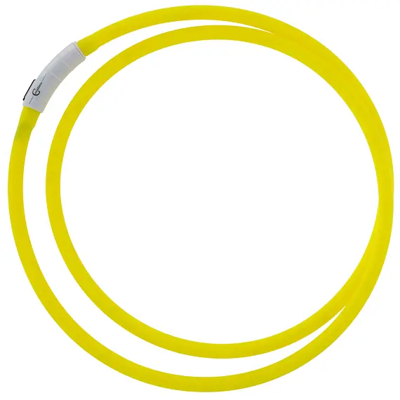 LED svítící obojek, žlutý