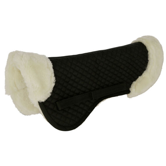 Podložka pod sedlo beránek z umělé kožešiny, černý