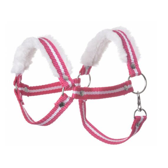 Ohlávka pro hobby horse LarDen s beránkem, červený proužek, vel. M