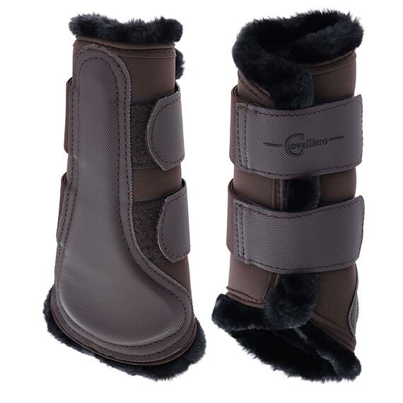 Kamaše s kožíškem Covalliero A/W 2024, hnědá