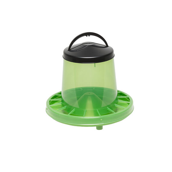Tubusové krmítko pro kuřata a slepice závěsné, průhledné zelené