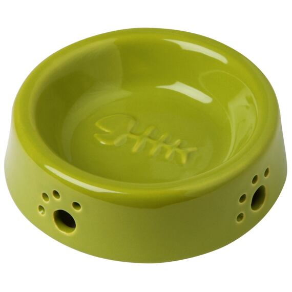 Keramická miska s rybkou pro kočky 125 ml, modrá/zelená