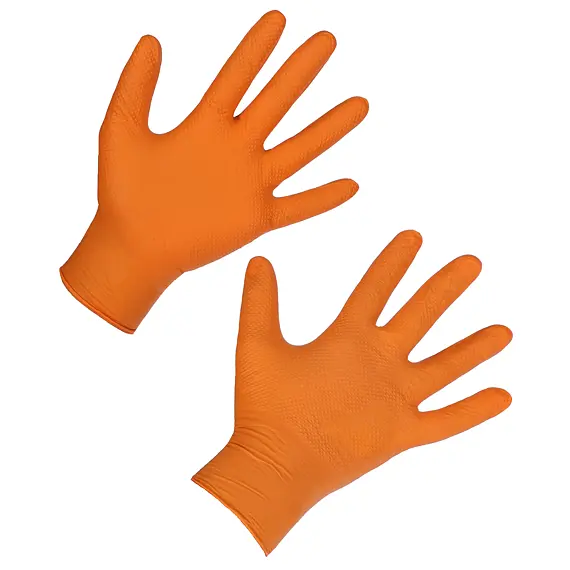Jednorázové nitrilové rukavice X-Grip 240 mm, 50 ks/bal, oranžové