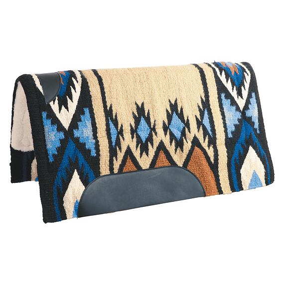 Westernová deka pod sedlo LproWest Arlington modro-hnědá, vel: 75 x 75 cm