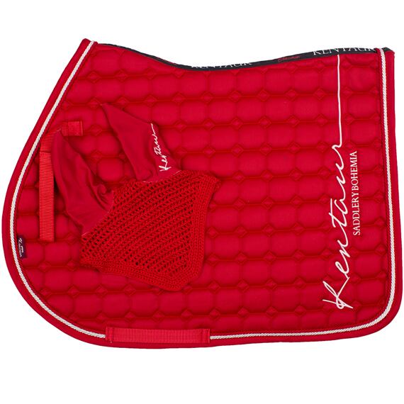 Podsedlová dečka KENTAUR Pony + čabraka na uši, všestranná, červená