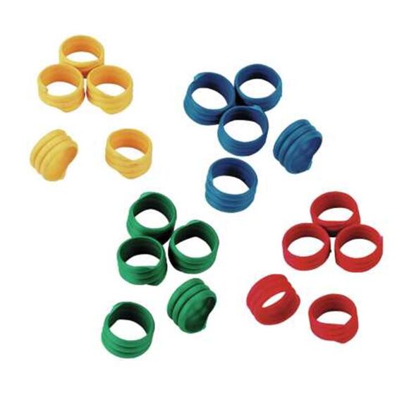 Kroužky na slepice, spirálové, 20mm, 100ks/bal - mix 4 barev