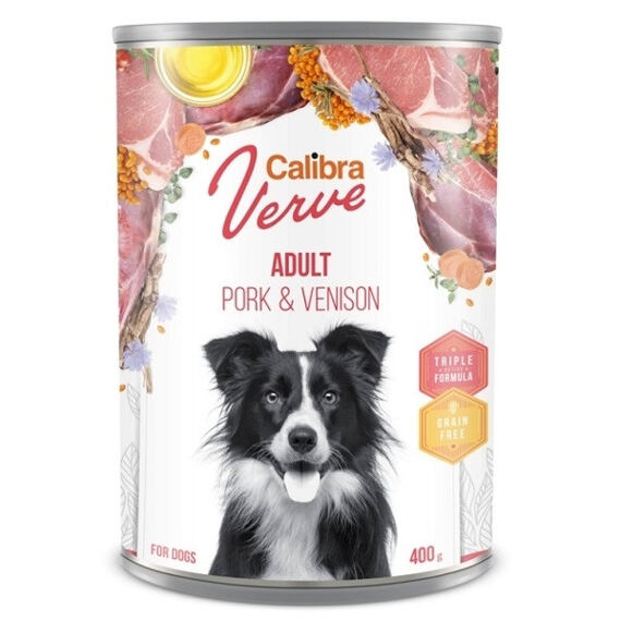 Calibra Dog Verve konzerva GF Adult Pork&Venison 400g