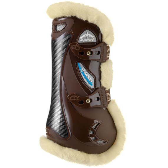 Chrániče Veredus Carbon Gel Vento Save, umělý beránek, přední, hnědá, L