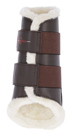 Drezurní kamaše Fleece přední hnědé COB