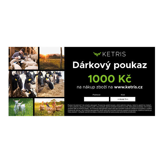 Dárkový poukaz v hodnotě 1.000 Kč (e-poukaz PDF) s motivem farmáře