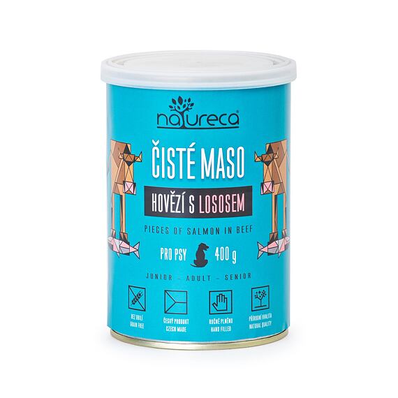 NATURECA konz. hovězí s lososem pro psy 400g
