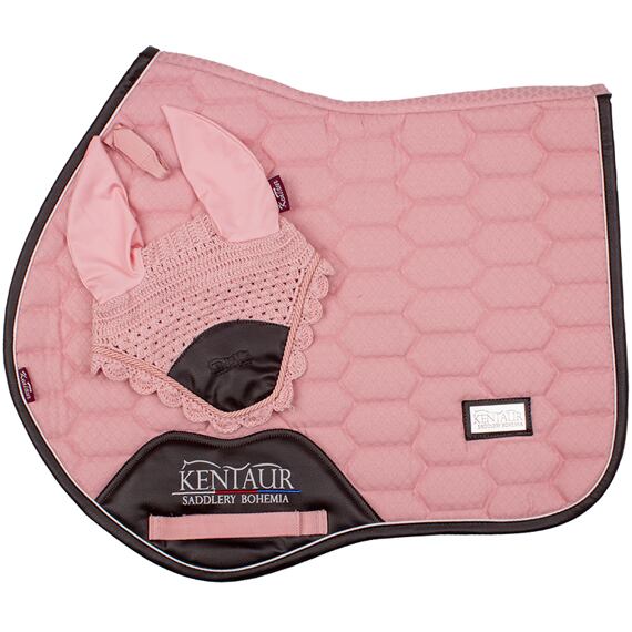 Podsedlová dečka + čabraka na uši KENTAUR JQ, růžová, vel. Pony