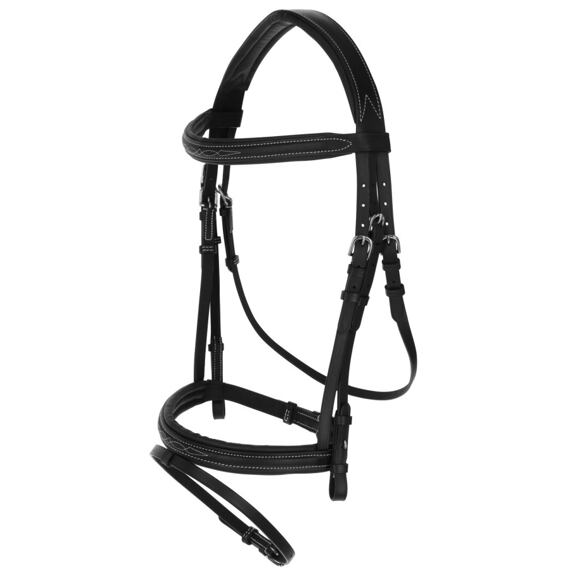 Uzdečka kožená Covalliero Classic, černá, vel. Cob