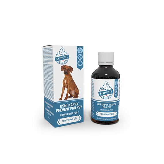 Topvet For Pets Ušní kapky prevent pro psy, 50 ml