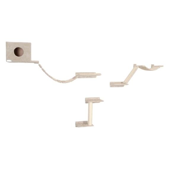 Odpočívadlo pro kočky nástěnné, 9-dílné, béžová