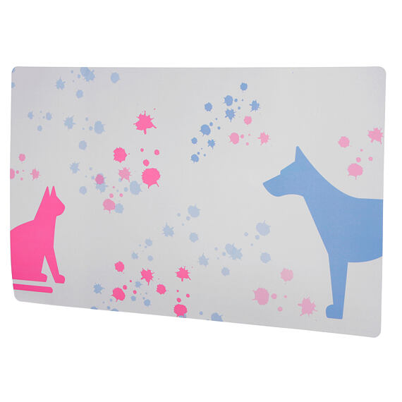 Podložka pod misky, 35 x 55 cm, modrá/růžová/bílá