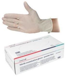 Nitrilové vyšetřovací rukavice CVET bez pudru L, 100ks/bal bílé