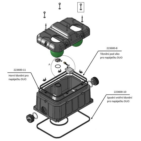 ND Horní těsnění těla napáječky pro napáječku DUO