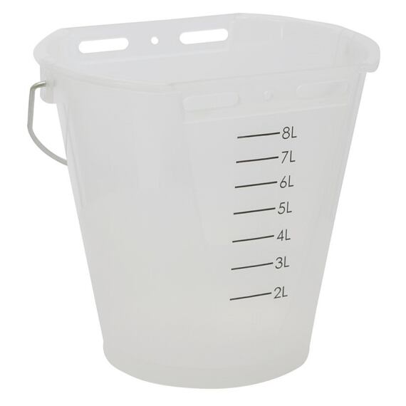 Napájecí kbelík pro telata, plast, průhledný, 8l