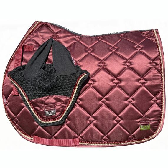 Podsedlová dečka KENTAUR  Saten s náušníky, všestranná, tmavě vínová