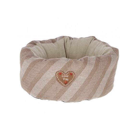 Pelíšek pro štěňata a kočky Love You, 40 x 20 cm, béžový