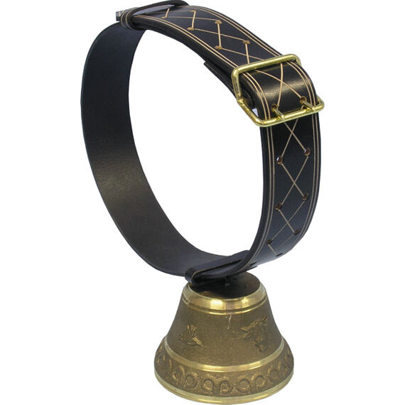 Řemen kožený zdobený pro pastevní zvonce 60 x 125 cm