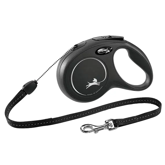 Vodítko Flexi Classic Rope pro psy, vel. S, délka 8m, max. 12 kg, černé