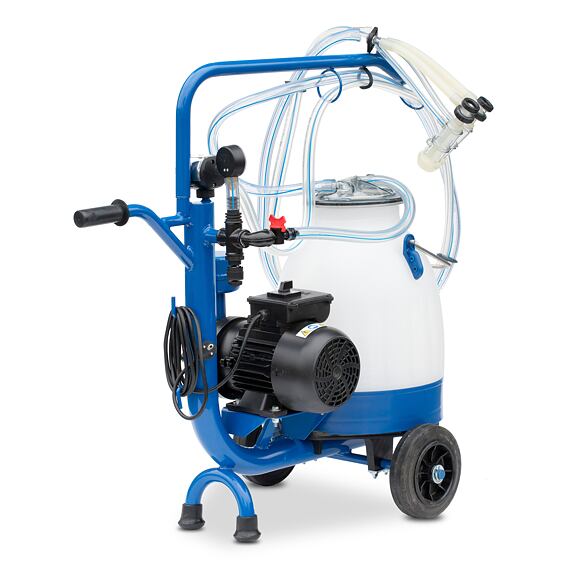 Mobilní dojící zařízení pro kozy s vozíkem a bezolejovou vývěvou 170 l/min