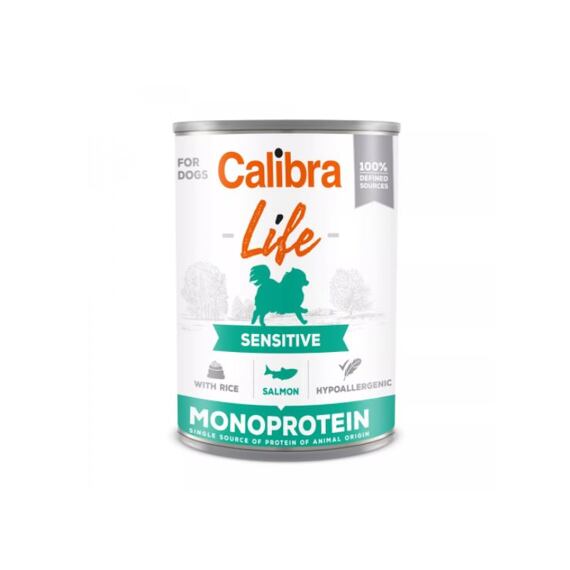 Calibra Dog Life konzerva Sensitive Salmon with rice 400g