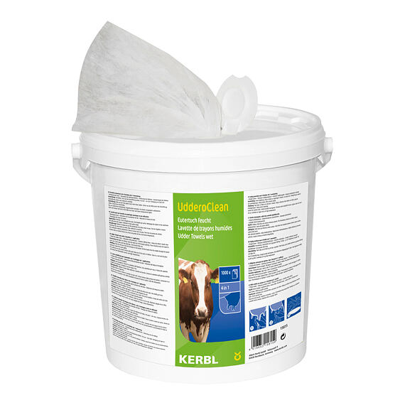 Vlhčené utěrky KERBACLEAN 1000 útržků, vč.vědra