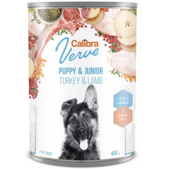 Calibra Dog Verve konzerva GF Junior Turkey&Lamb 400g