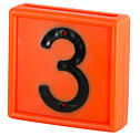 Plastové číslo na obojek, jednomístné, oranžové