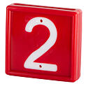 Plastové číslo na obojek, jednomístné, červené