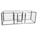 Ohrádka pro štěňata 8 dílů s dveřmi, 77x80cm, černá