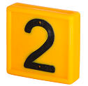Plastové číslo na obojek, jednomístné, žluté