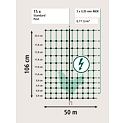 Síť pro drůbež PoultryNet, nevodivá, výška 106 cm, délka 50 m, jednoduchý hrot, zelená