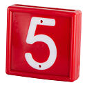 Plastové číslo na obojek, jednomístné, červené