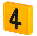 Plastové číslo na obojek, jednomístné, žluté