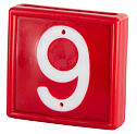 Plastové číslo na obojek, jednomístné, červené