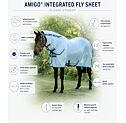 Síťovaná deka s krkem proti hmyzu HORSEWARE Amigo, modrošedá