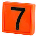 Plastové číslo na obojek, jednomístné, oranžové