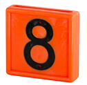 Plastové číslo na obojek, jednomístné, oranžové
